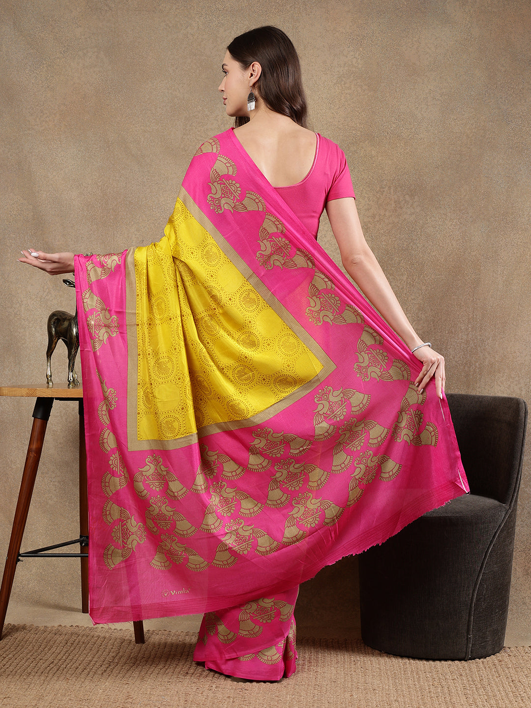 Classy printed silk blend Saree