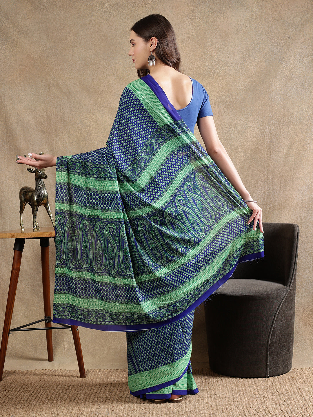 Classy printed silk blend Saree