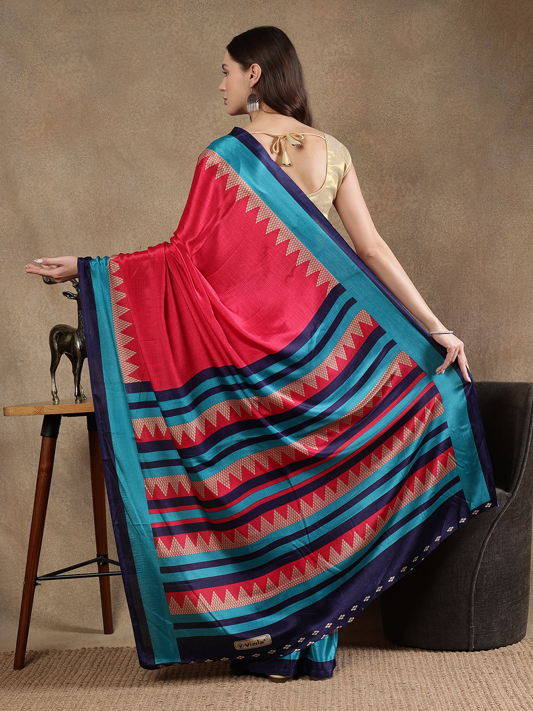 Classy printed silk blend Saree