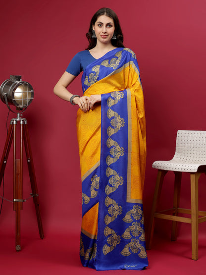 Classy printed silk blend Saree