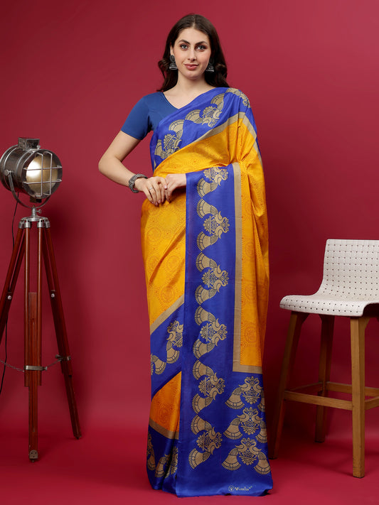 Classy printed silk blend Saree