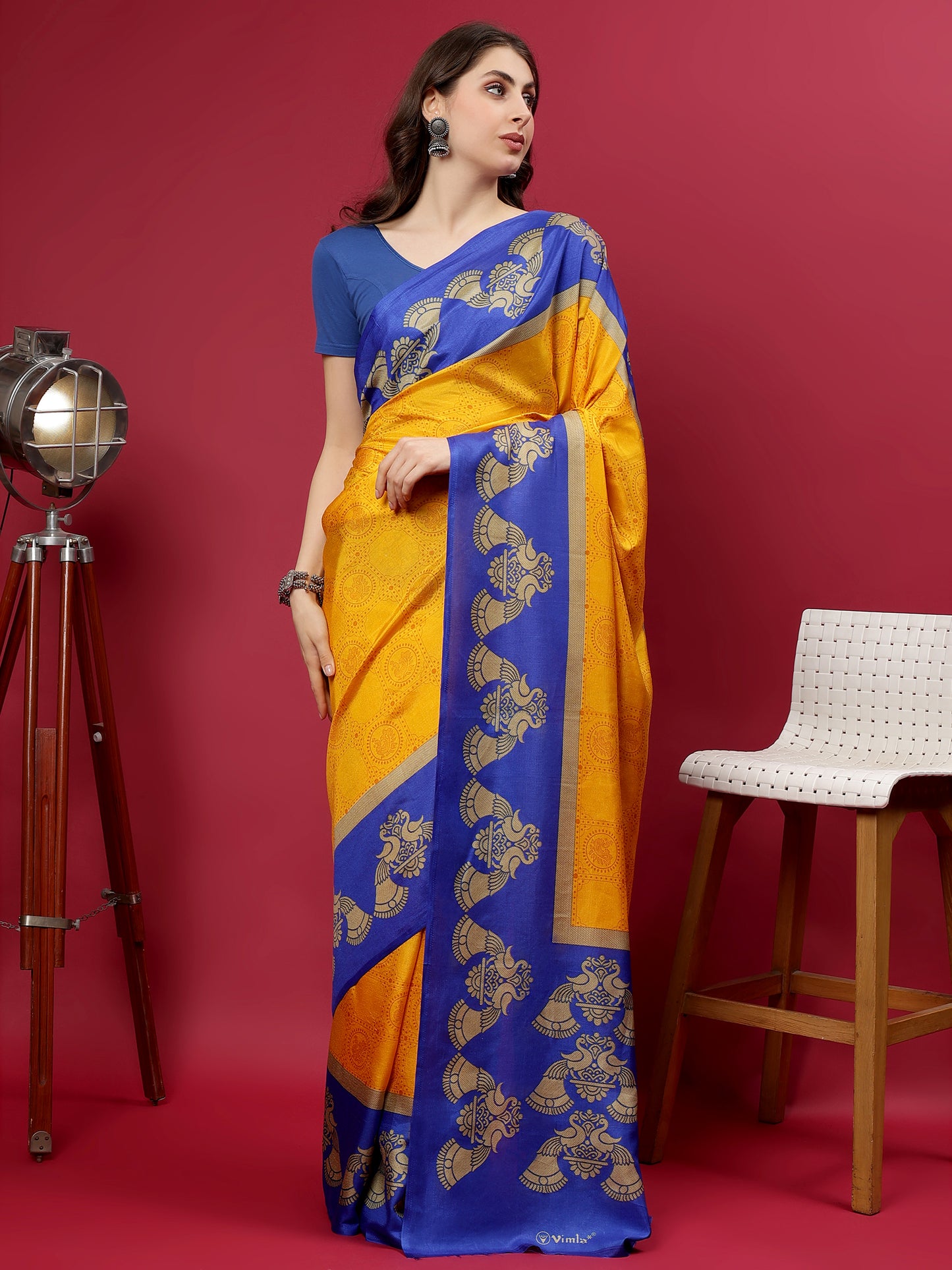 Classy printed silk blend Saree