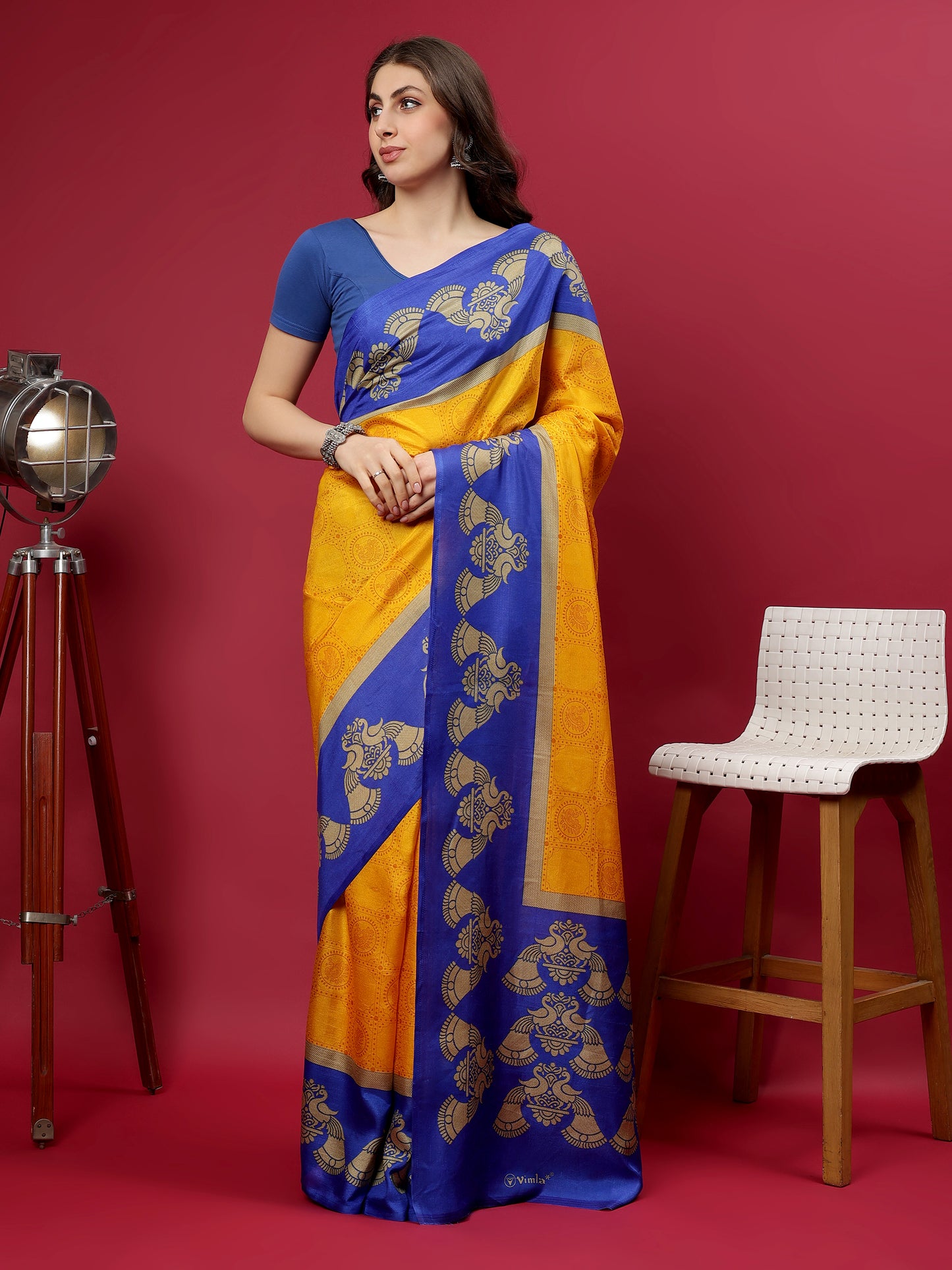 Classy printed silk blend Saree