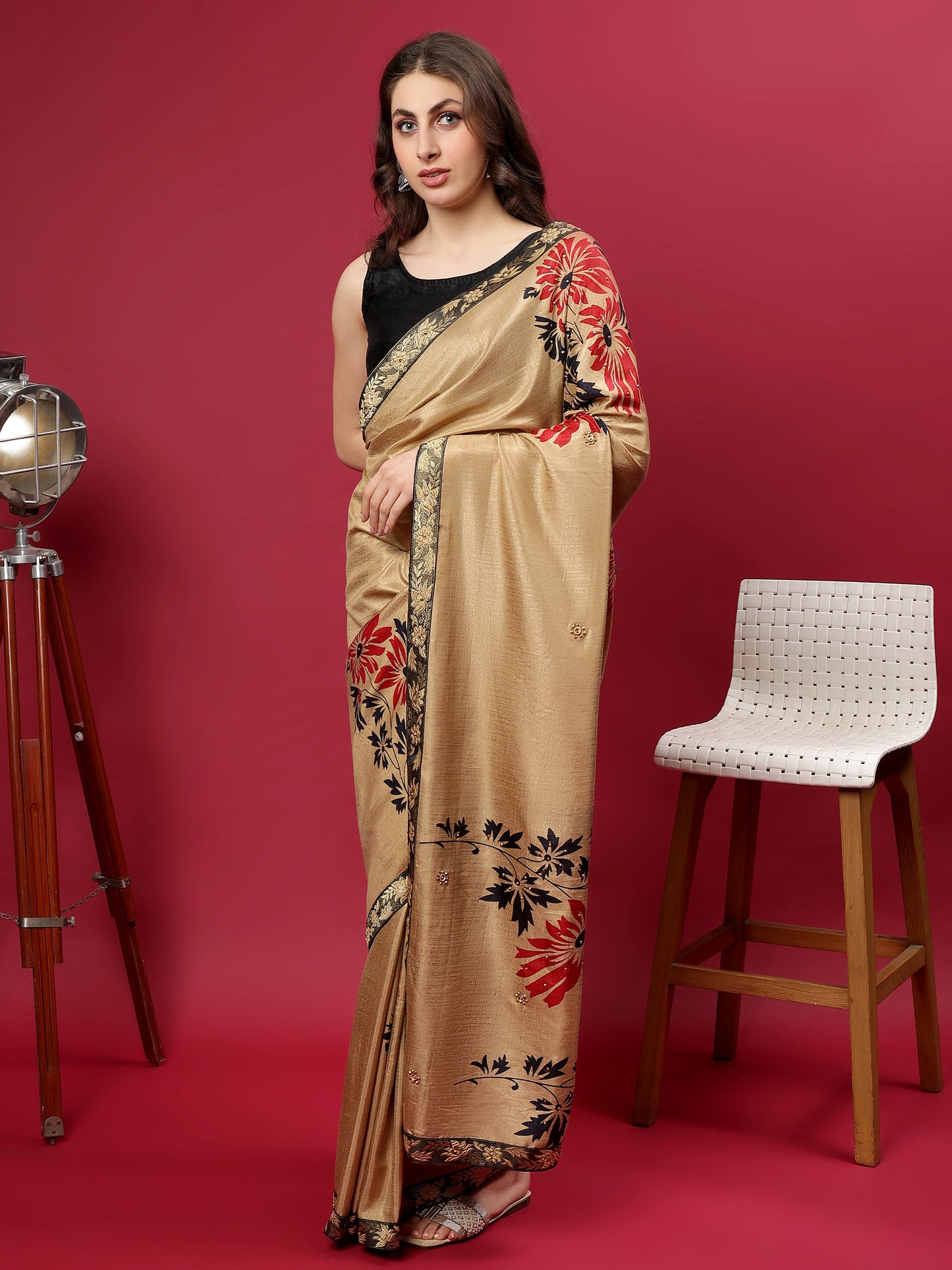 Classy printed silk blend Saree