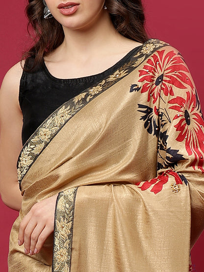Classy printed silk blend Saree