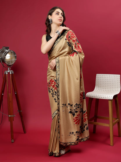Classy printed silk blend Saree