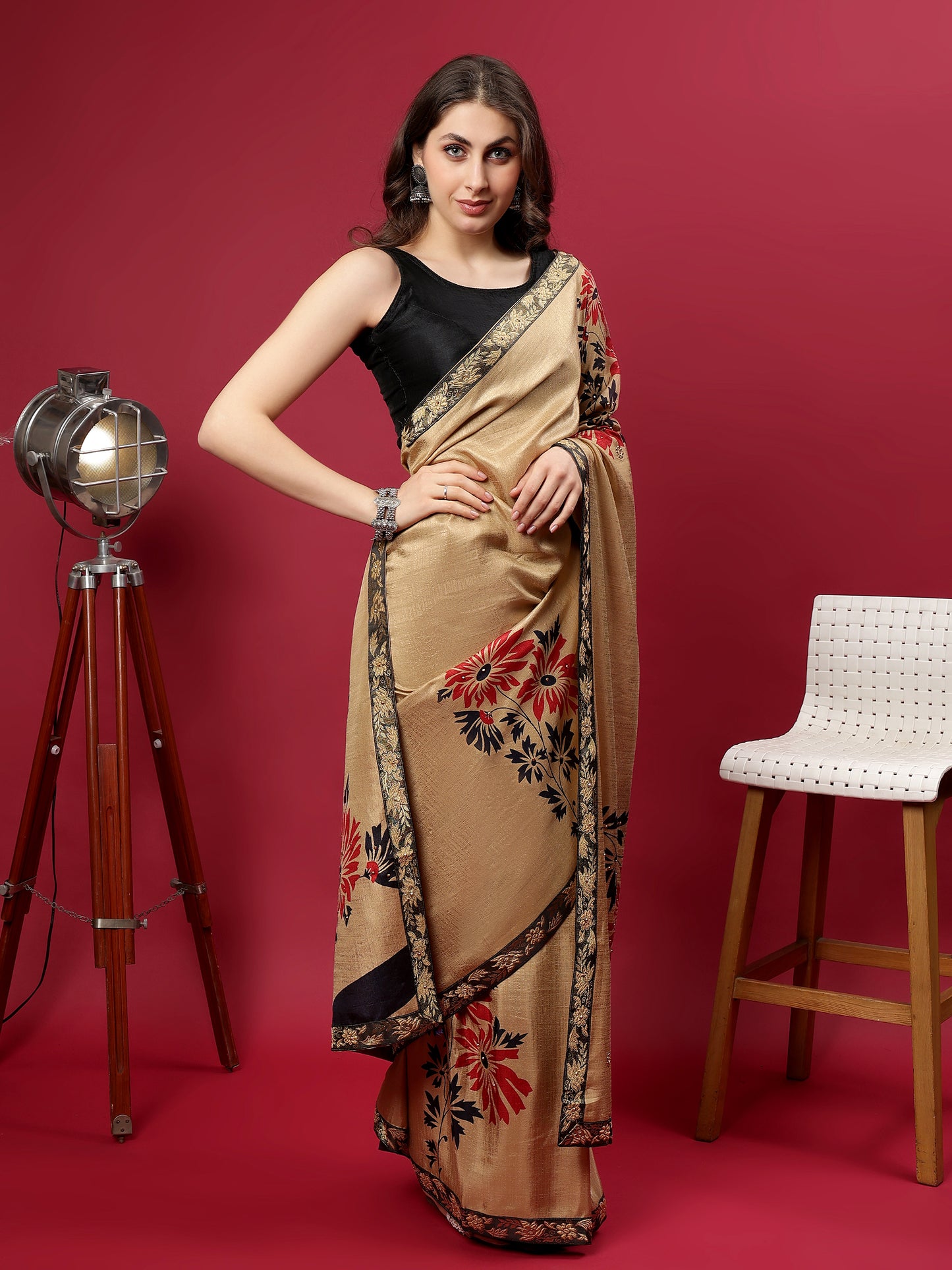 Classy printed silk blend Saree