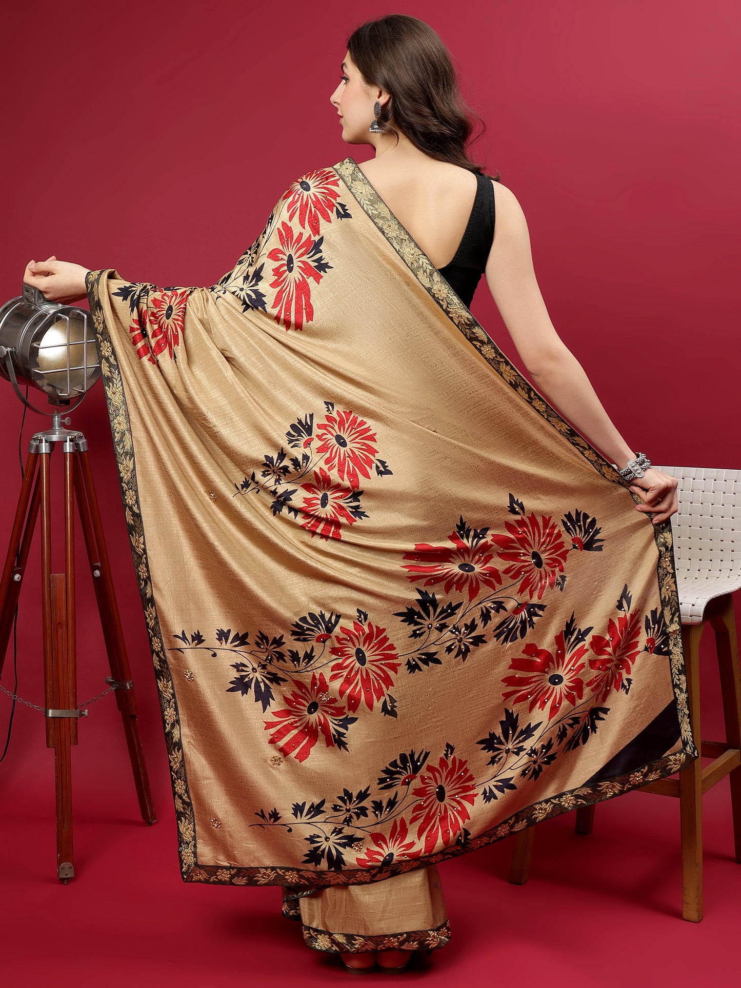 Classy printed silk blend Saree