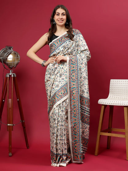 Classy printed silk blend Saree