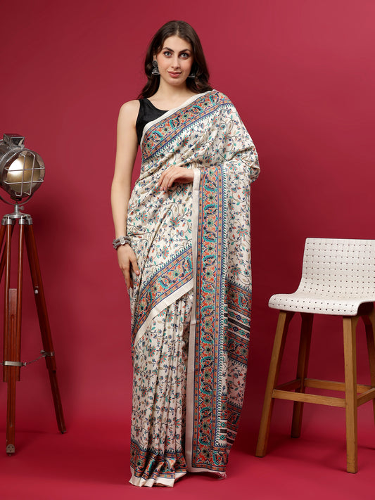 Classy printed silk blend Saree