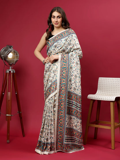 Classy printed silk blend Saree