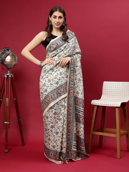 Classy printed silk blend Saree