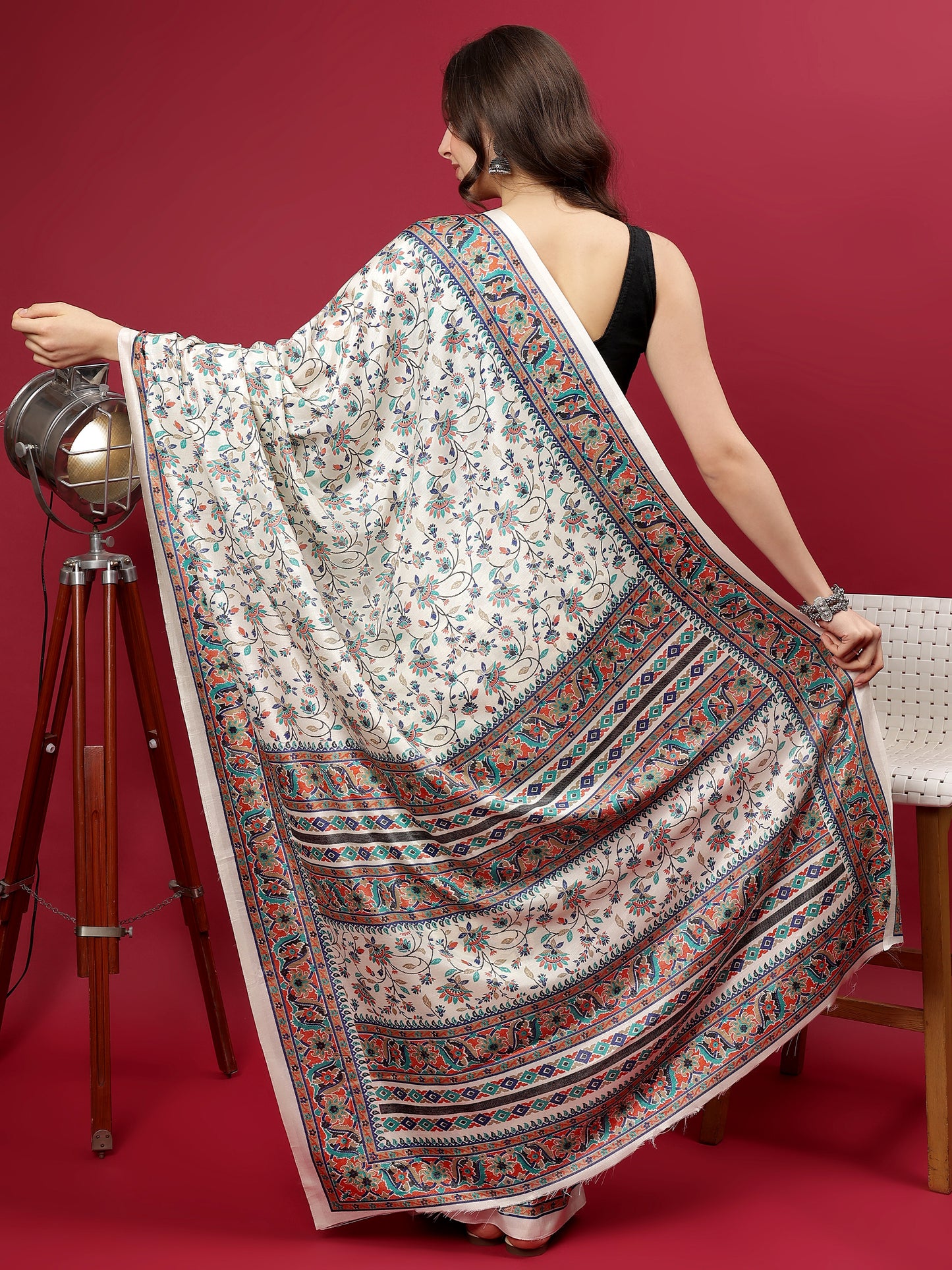 Classy printed silk blend Saree