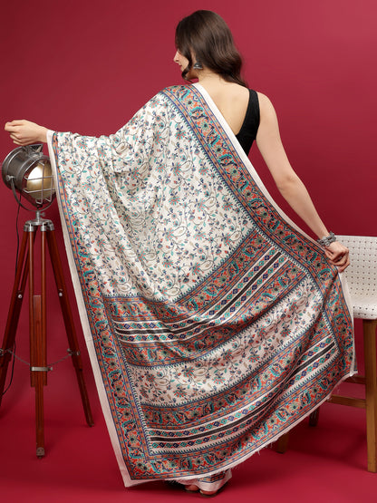 Classy printed silk blend Saree