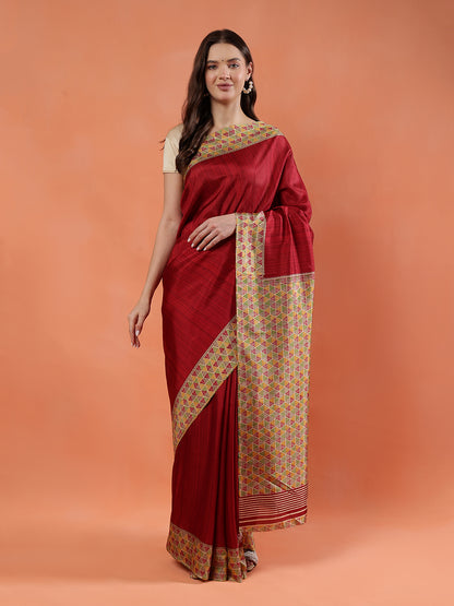 Classy printed silk blend Saree