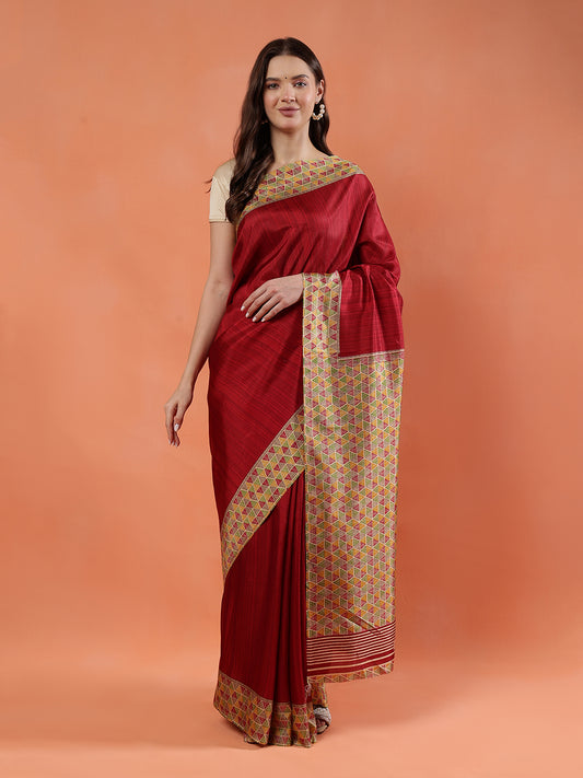 Classy printed silk blend Saree