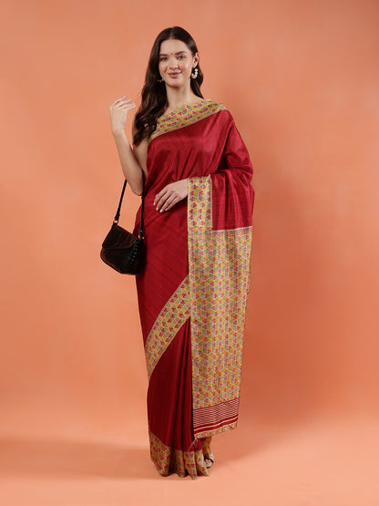 Classy printed silk blend Saree