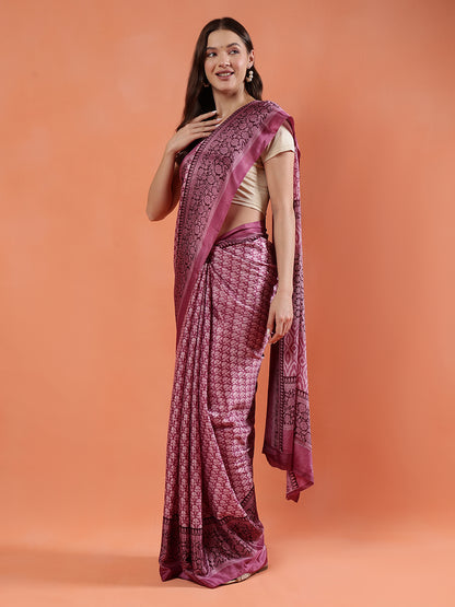 Classy printed silk blend Saree
