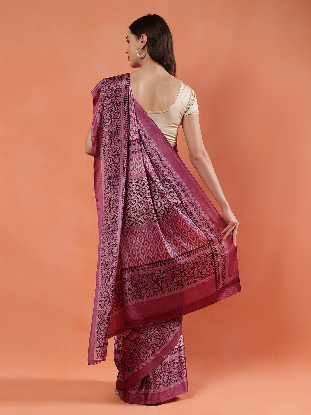 Classy printed silk blend Saree
