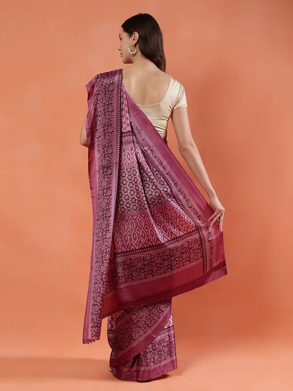 Classy printed silk blend Saree