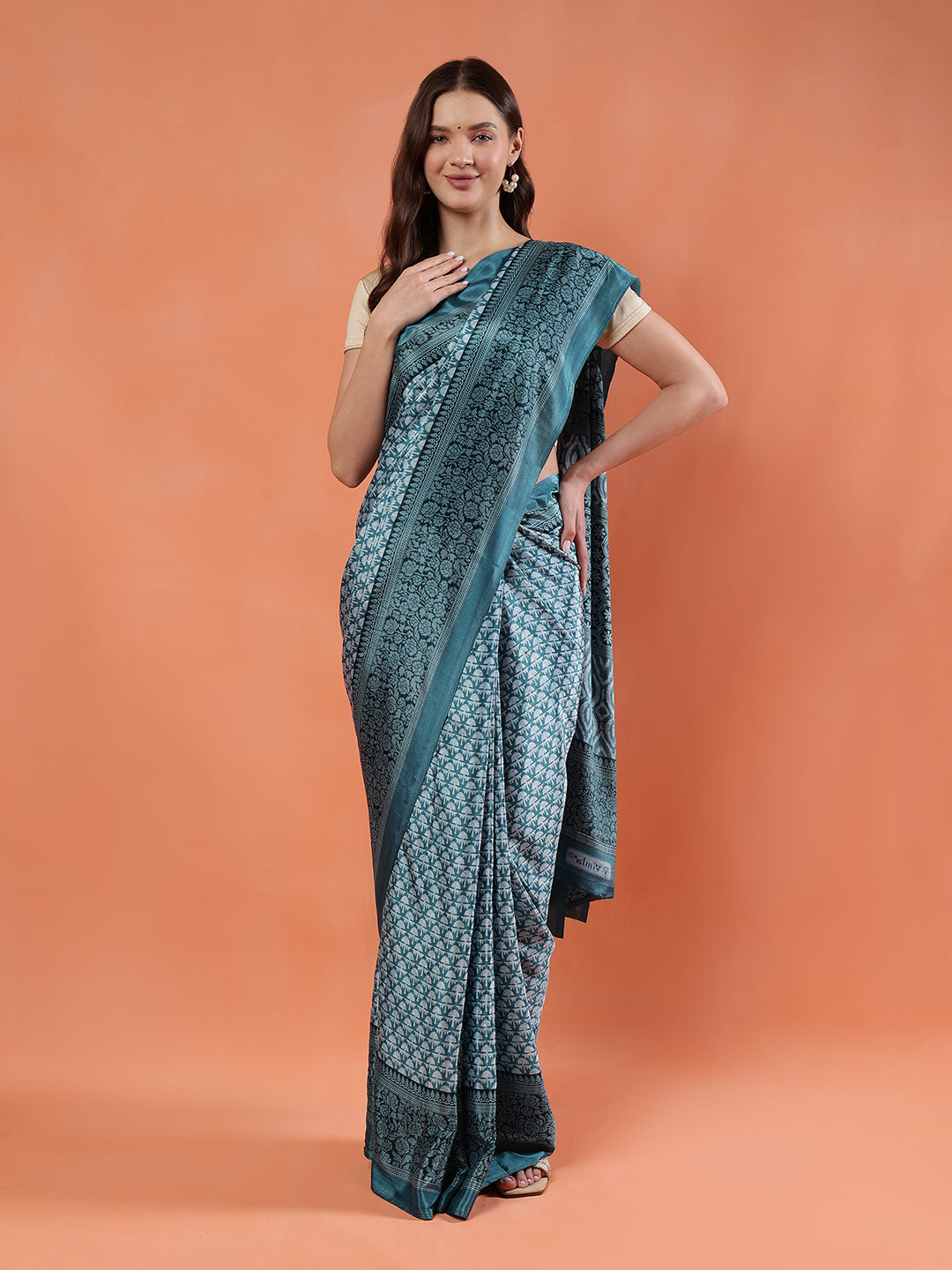 Classy printed silk blend Saree