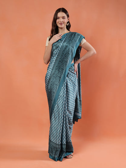 Classy printed silk blend Saree