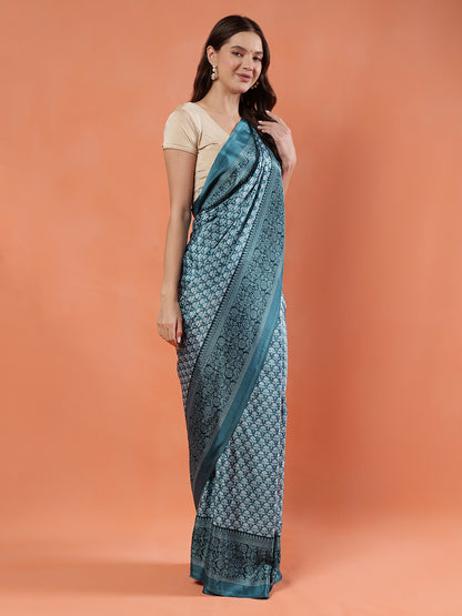 Classy printed silk blend Saree