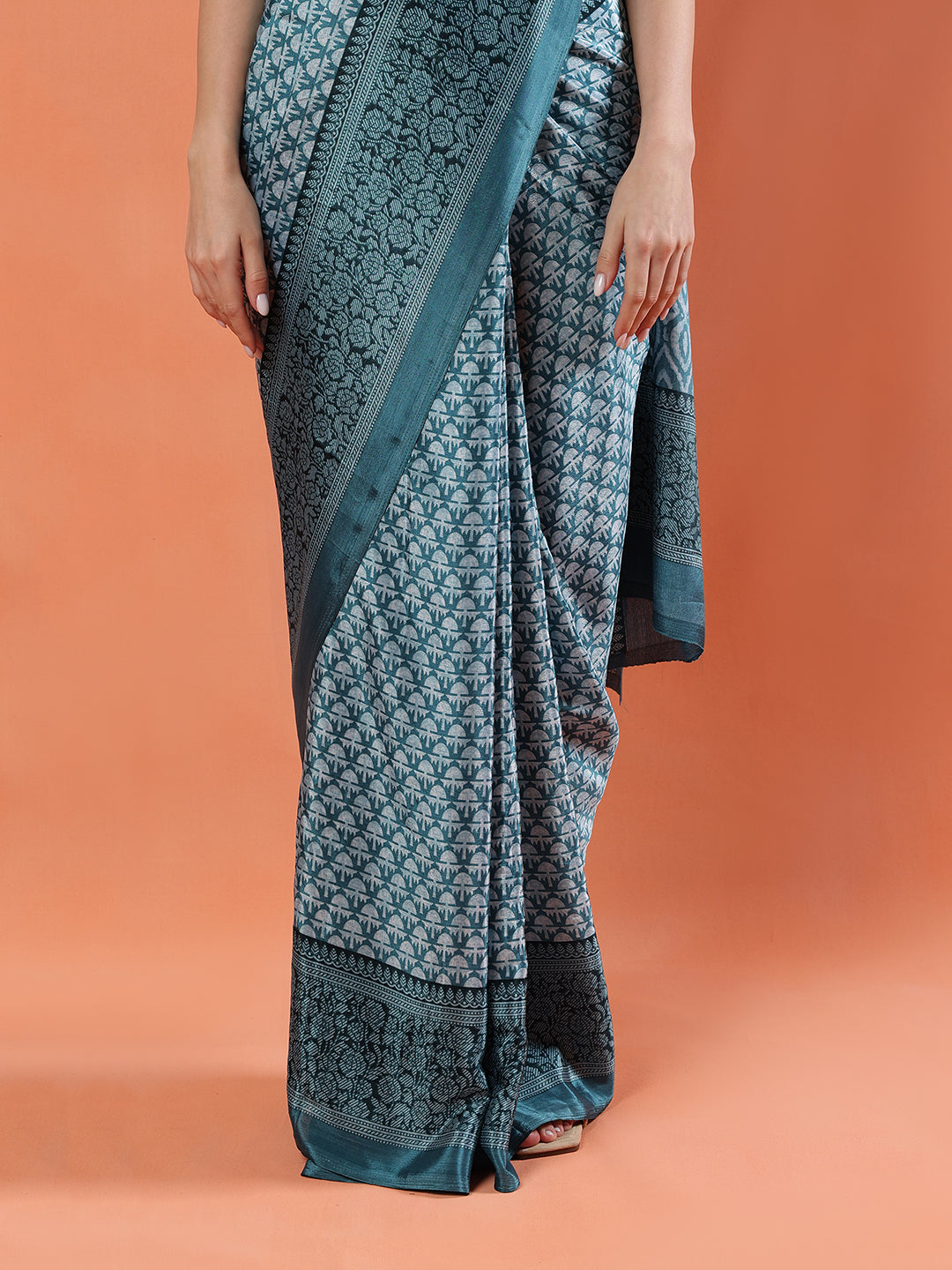 Classy printed silk blend Saree