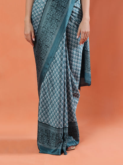 Classy printed silk blend Saree