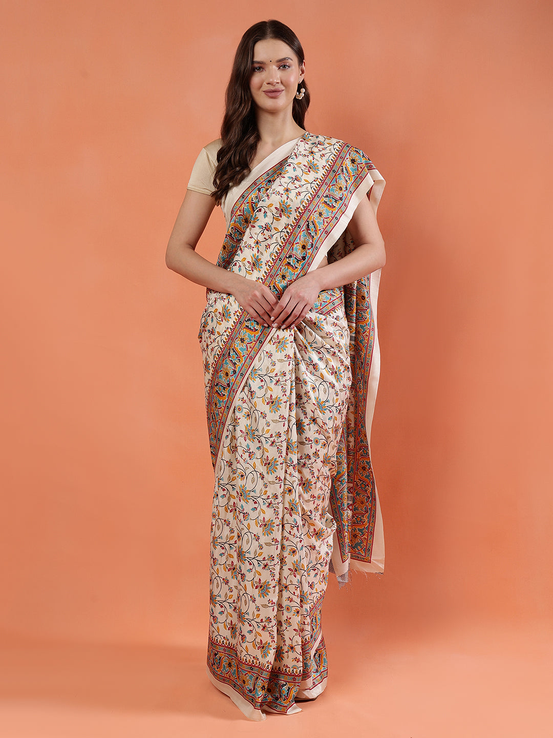 Classy printed silk blend Saree