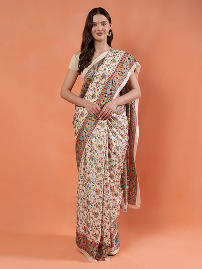 Classy printed silk blend Saree
