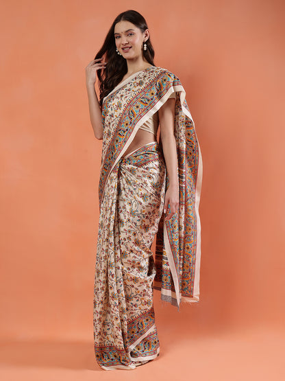 Classy printed silk blend Saree