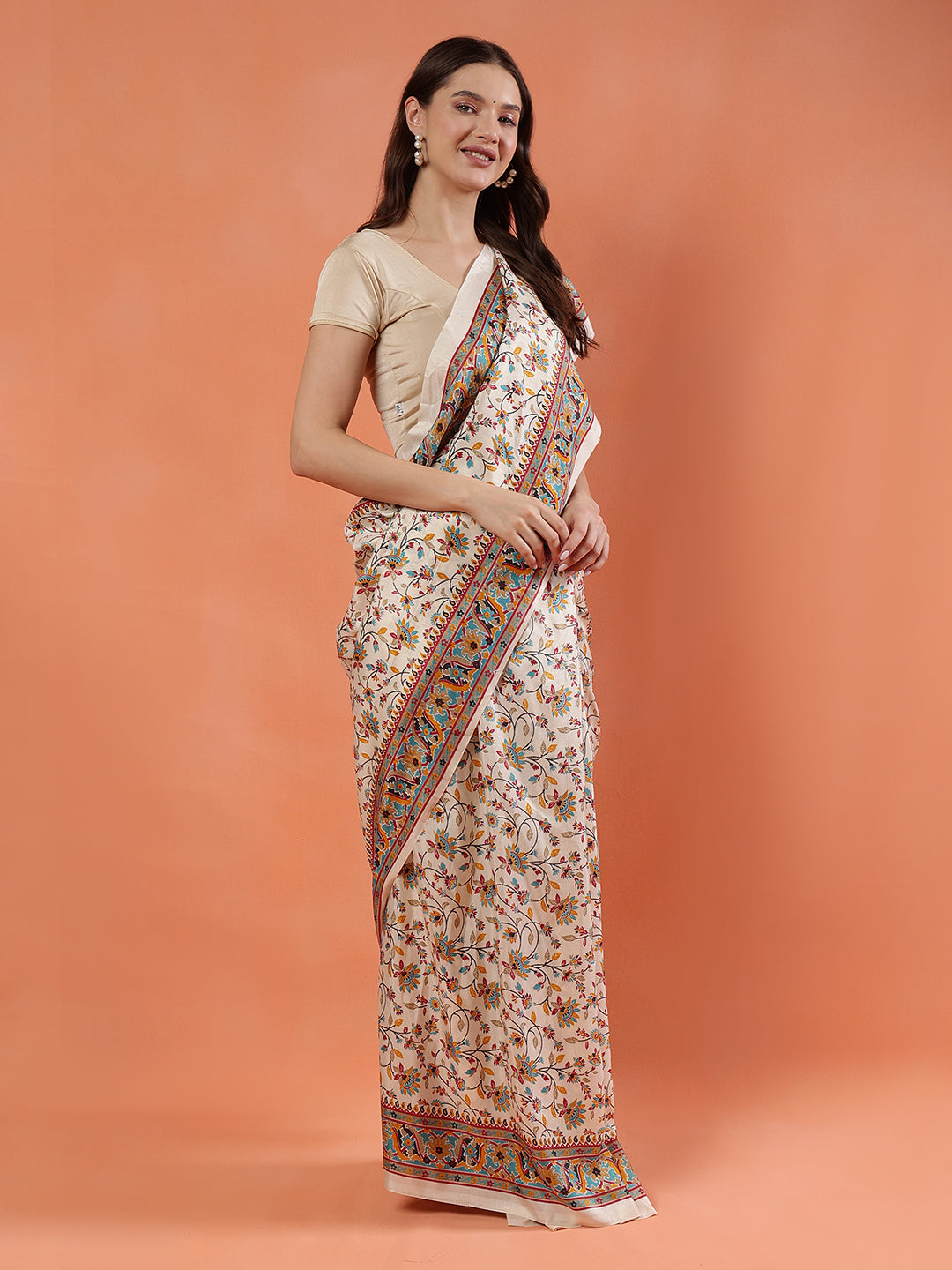 Classy printed silk blend Saree