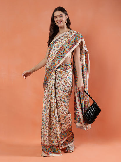 Classy printed silk blend Saree