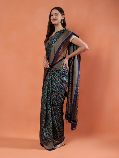 Classy printed silk blend Saree