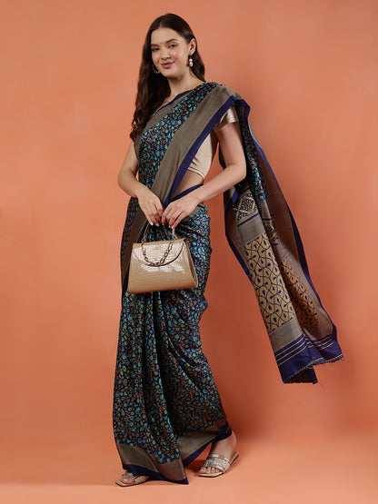 Classy printed silk blend Saree