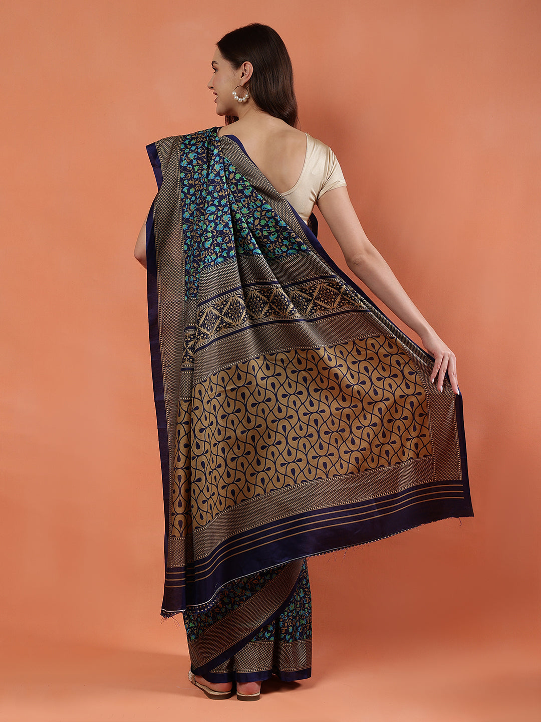 Classy printed silk blend Saree