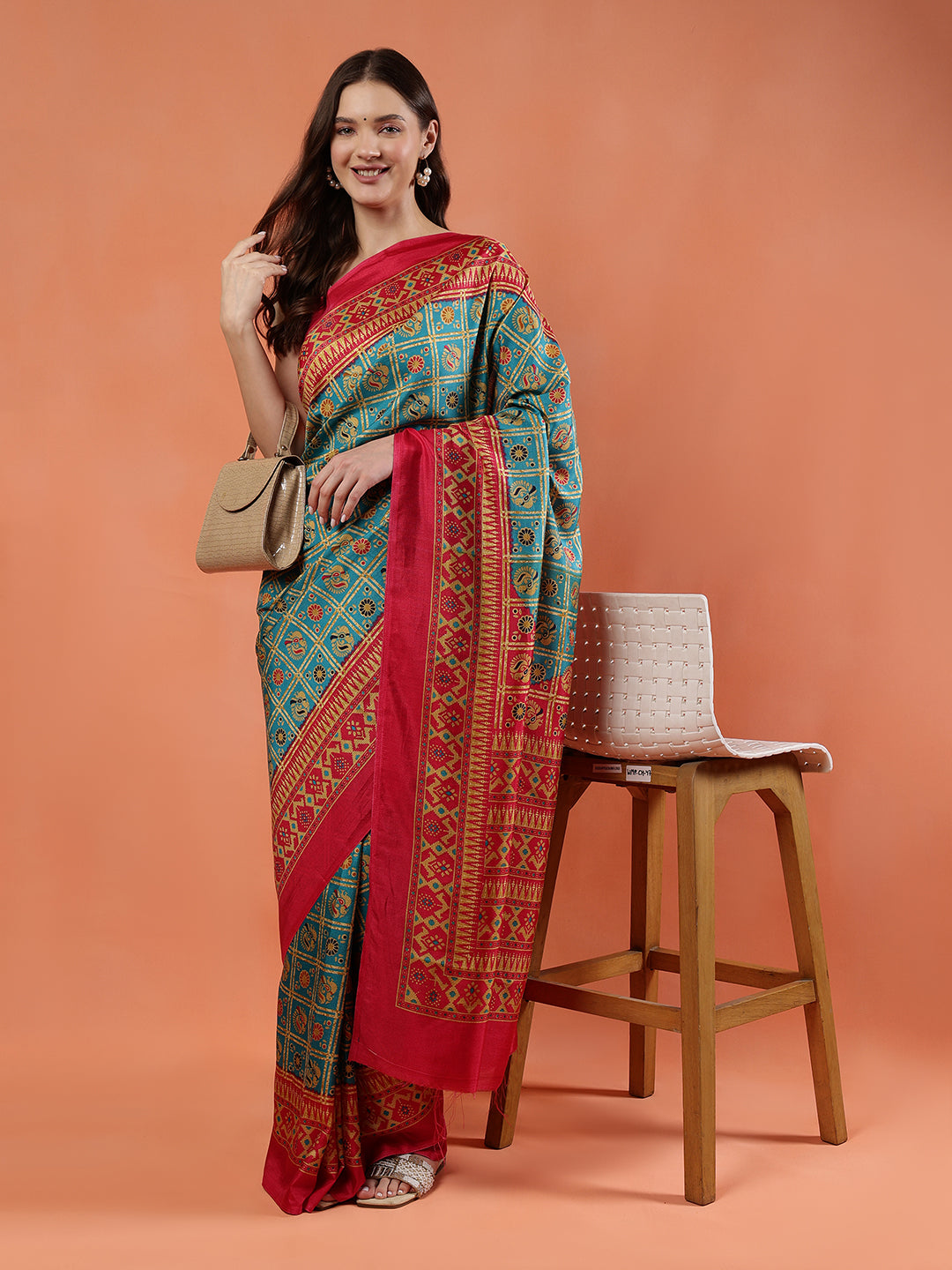 Classy printed silk blend Saree