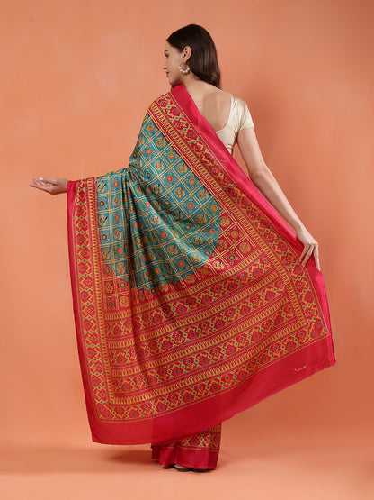 Classy printed silk blend Saree