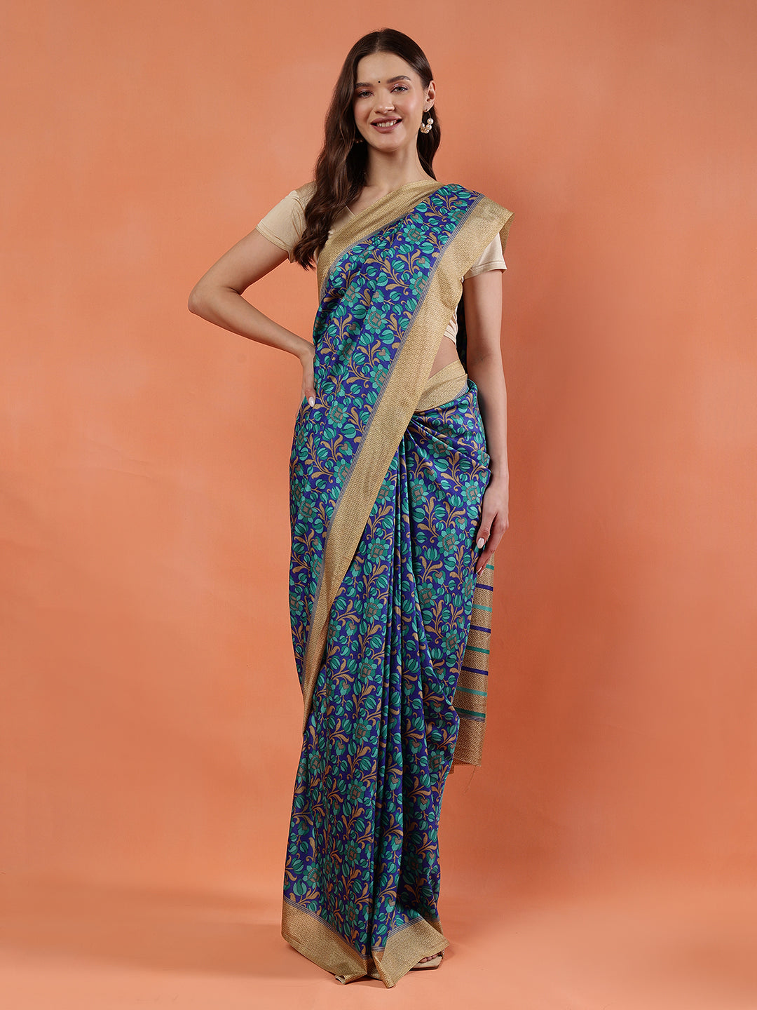Classy printed silk blend Saree