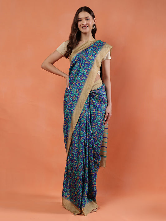 Classy printed silk blend Saree