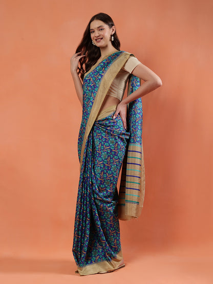 Classy printed silk blend Saree