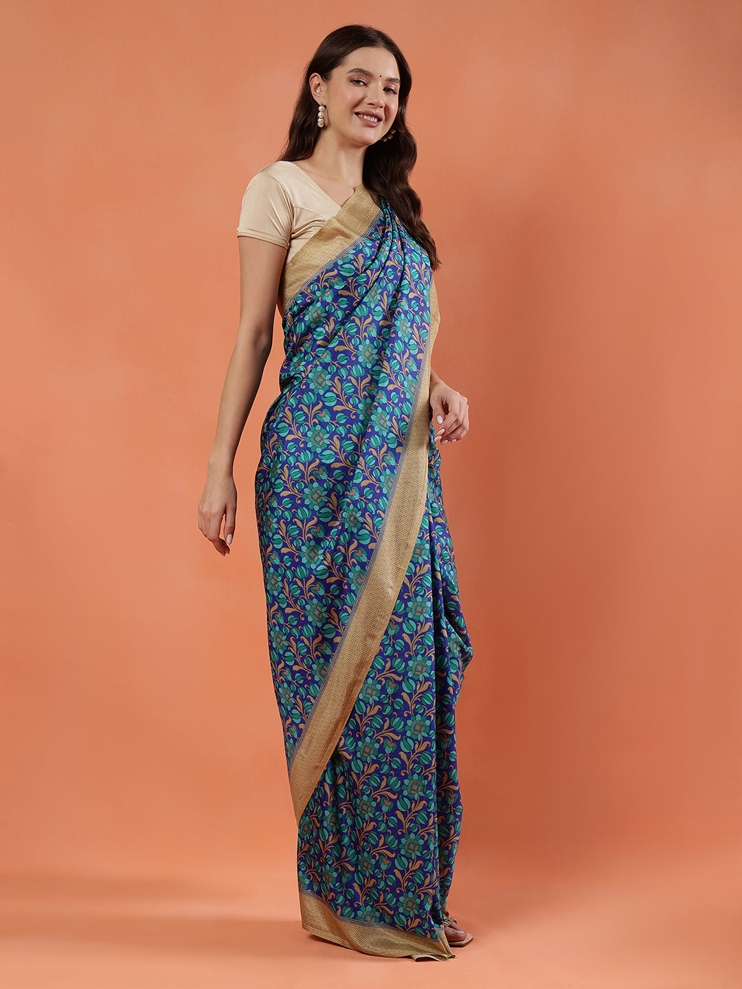 Classy printed silk blend Saree