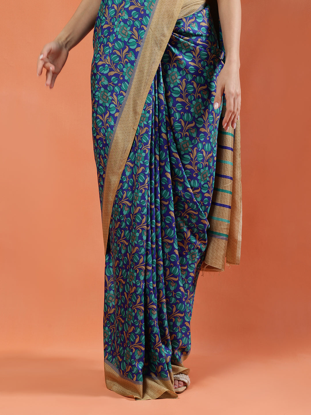 Classy printed silk blend Saree