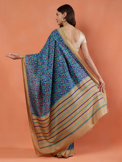 Classy printed silk blend Saree