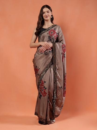 Classy printed silk blend Saree