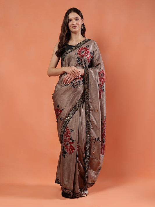 Classy printed silk blend Saree