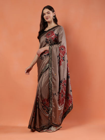 Classy printed silk blend Saree