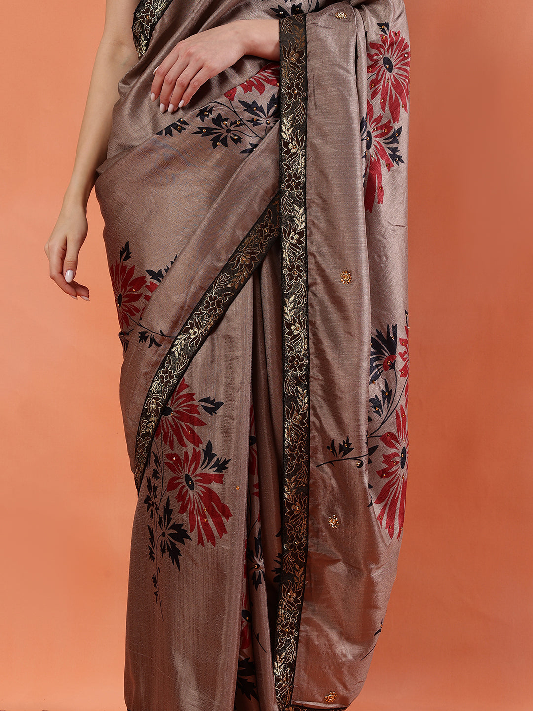 Classy printed silk blend Saree