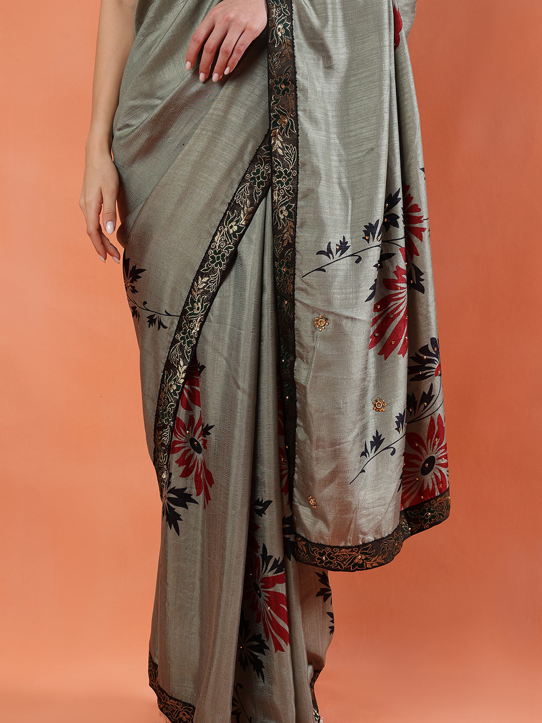 Classy printed silk blend Saree